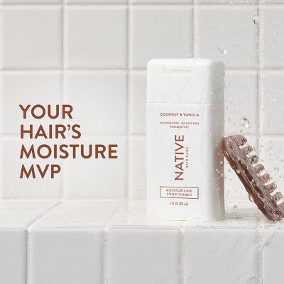 Native Coconut & Vanilla Moisturizing Conditioner - 3 fl oz: For All Hair Types, Paraben-Free, Silicone-Free