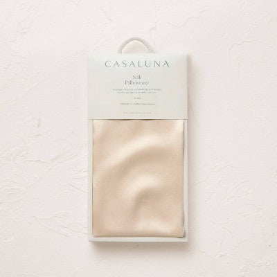 King Solid Silk Pillowcase Natural - Casaluna