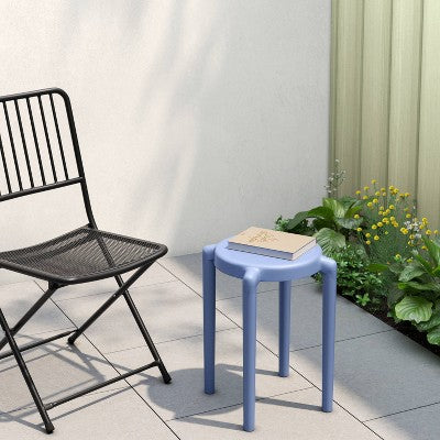 Round Accent Patio End Table Blue - Room Essentials