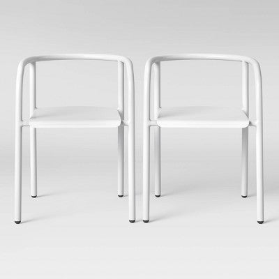 Set of 2 Kids' Metal Activity Chairs White - Pillowfort: Stackable Toddler Dining Chairs, Steel Frame, 250 lb Capacity (LOCAL PICKUP ONLY)