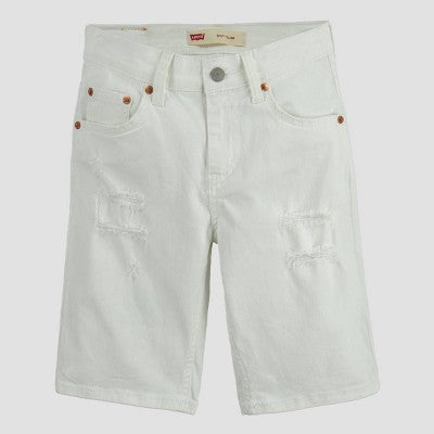 Levi's Boys' Unbasic Destructed 511 Jean Shorts - White 6