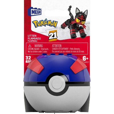 MEGA Pokemon Litten Building Toy Kit Poseable Action Figure 32pc