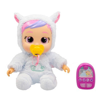 Cry Babies Sleep Routine Jenna: Articulated Plastic Baby Doll with Straight Hair and Purple Eyes