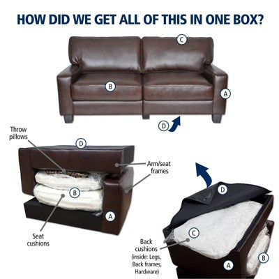 73" Palisades Sofa Chestnut Brown - Serta: Bonded Leather Upholstery, Wood Frame, Seats 2 (LOCAL PICKUP ONLY)