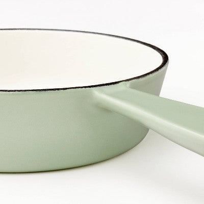 6" Enameled Cast Iron Skillet Sage Green - Figmint: Even-Heating, Oven-Safe, Nonstick, Induction Compatible