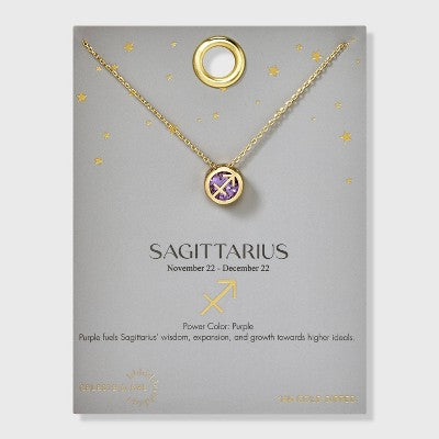 Celeste & Rae 14K Gold Dipped Zodiac Sagittarius Necklace - Gold