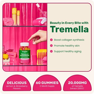 Fungies Tremella Mushroom Beauty Vitamin Vegan Gummies - 60ct