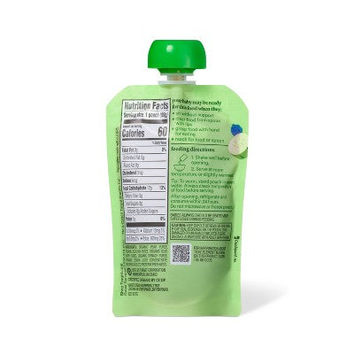 Organic Pear Zucchini Blueberry Spinach Baby Food Pouch - 3.5oz - Good & Gather