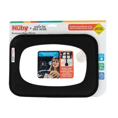 Nuby x Safe in the Seat Soft Fabric Backseat Baby View Mirror