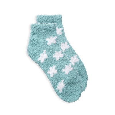 2pk Softie Socks Purple/Green Flowers - Bullseye's Playground