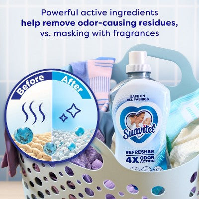 Suavitel Refresher Fabric Rinse, 4X Odor Action, Ocean Fresh Scent - 25.5 fl oz: Paraben-Free, Bleach-Free, Phosphate-Free