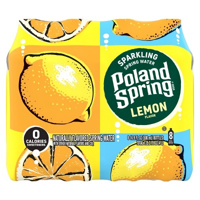 Poland Spring Lemon Flavored Sparkling Water - 8pk/16.9 fl oz Bottles