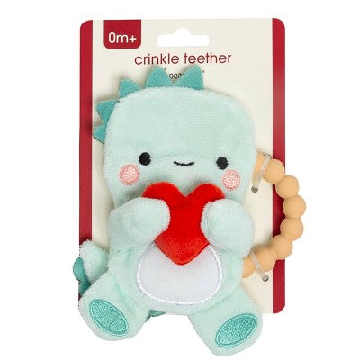 Pearhead Silicone Plush Teether - Dino - Valentine's Day