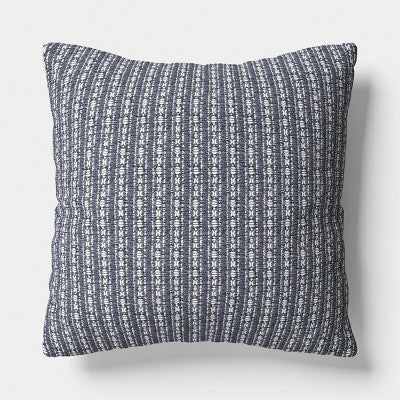 Oversized Square Reversible Matelasse Stripe Pillow blue - Threshold (LOCAL PICKUP ONLY)
