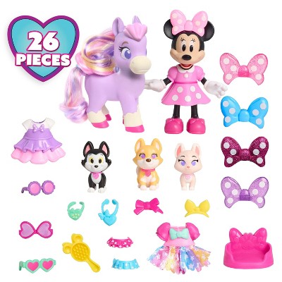Minnie Mouse Deluxe Pampered Doll Pet Animal Figure: No Articulation Plastic Action Figures Set