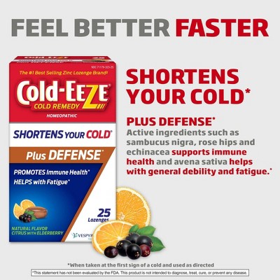 Cold-Eeze Plus Defense Citrus with Elderberry Lozenges - 25ct
