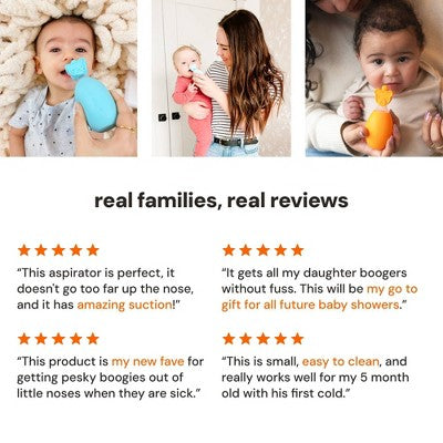 oogiebear Bulb Aspirator Handheld Baby Nose Cleaner for Newborns, Infants, and Toddlers - Blue: Manual Nasal Aspirator