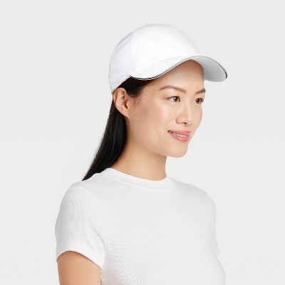 Backless Baseball Hat - All In Motion White: Lightweight Adjustable Woven UPF 50+