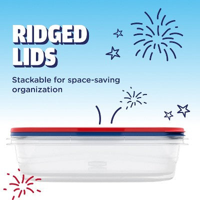 Rubbermaid 2pc TakeAlongs 1.0G/3.7L Rectangle Summer Food Storage Containers - Red/Blue Large