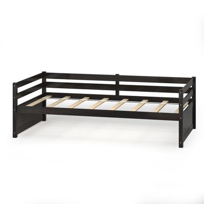 Costway Twin Size Trundle Daybed Wooden Slat Support Mattress Platform Espresso (LOCAL PICKUP ONLY)