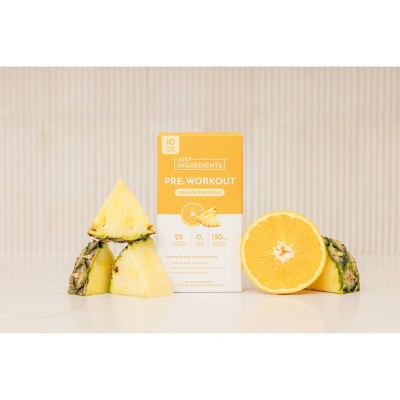 Just Ingredients Pre-Workout Sports Drink Powder Packet - Orange Pineapple - 5.8oz/10ct