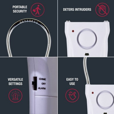 Sabre Door Handle Alarm: Portable Home Security Sensor, Battery Operated, Alerts on Forced Entry, No Assembly Required