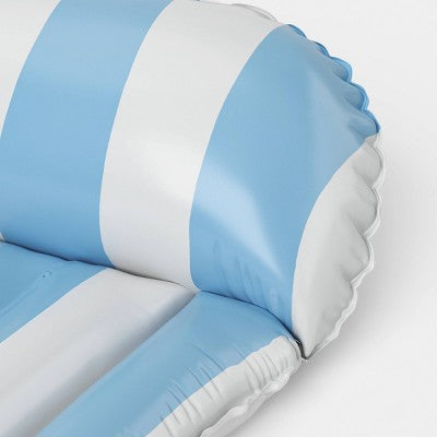 Pool Lounge Mat Striped Pool Lounger - Sun Squad Blue/White