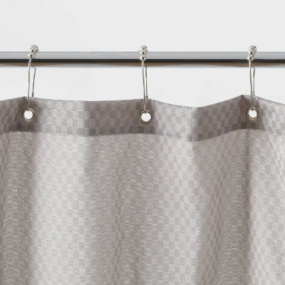 70"x71" Waterproof Recycled Fabric Heavy Weight Shower Liner Gray - Threshold
