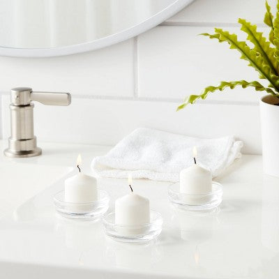 20pc Unscented Votive Set White - Room Essentials: Paraffin Wax, 10hr Burn Time, 20 ct