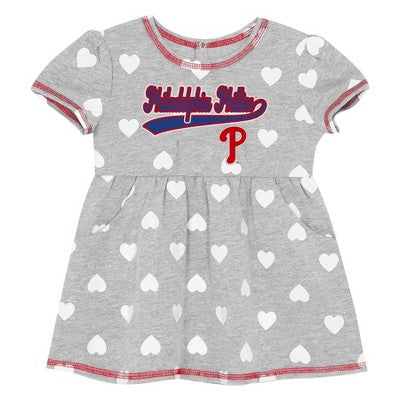 MLB Philadelphia Phillies Toddler Girls Gray Dress - 4T