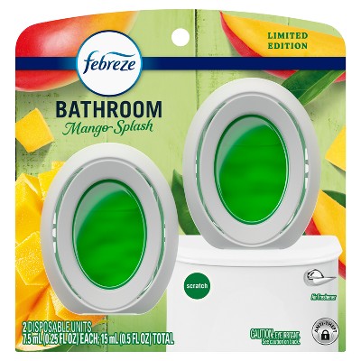 Febreze Bathroom Air Freshener Mango Splash - 2ct: Oil, Non-Powered