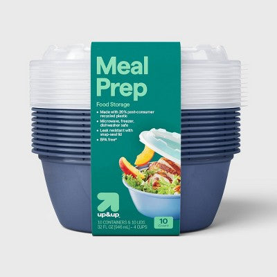 32oz 20pc Meal Prep Food Storage Containers - Round - 4 cup - 10pk - up&up