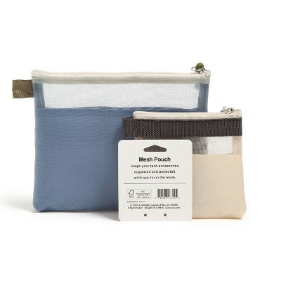 U Brands 2pk 7"x5.8" and 4.2"x4.2" Micro Mesh Stash Pouch Haze/Sand