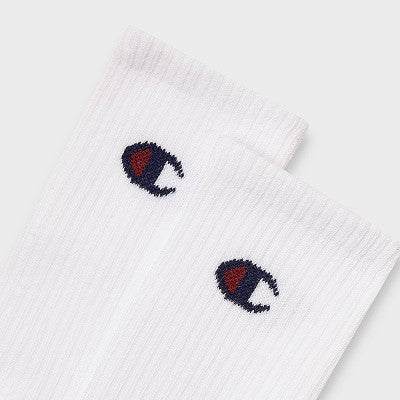 Champion Iconic Essentials Women's 6pk Cushioned Crew Socks - White 4-10