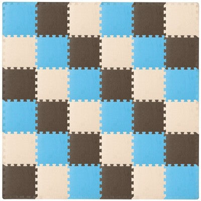 ProsourceFit Kids Solid Floor Play Mat 3/8-in, 36 Sq Ft - 36 Tiles, Blue/Brown/Beige (LOCAL PICKUP ONLY)