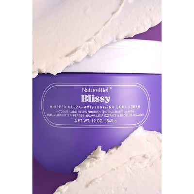 NatureWell Blissy Hand and Body Cream - 12oz: Moisturizing, For Dry Skin, Whole Body, Vanilla & Sandalwood