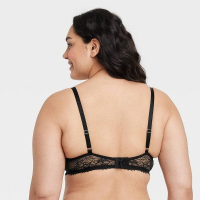 Women's Lace Unlined Demi Bra - Auden Black 36D