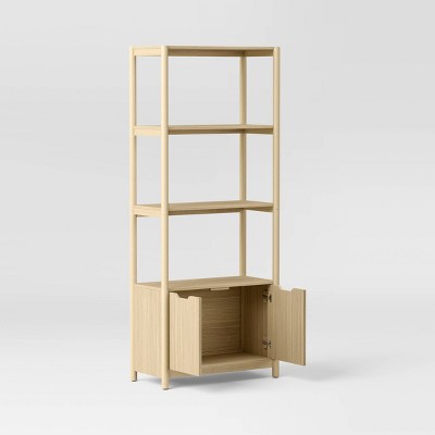 72.25" Scandi Bookcase with Storage Natural - Room Essentials (LOCAL PICKUP ONLY)