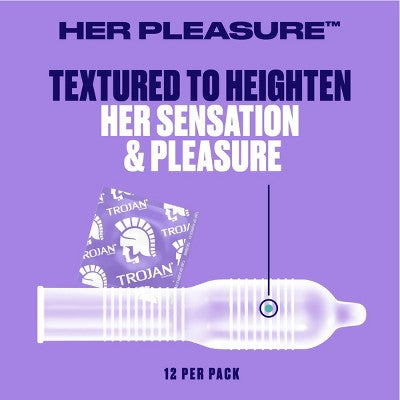 Trojan Pleasure Pack Lubricated Condoms - 12ct