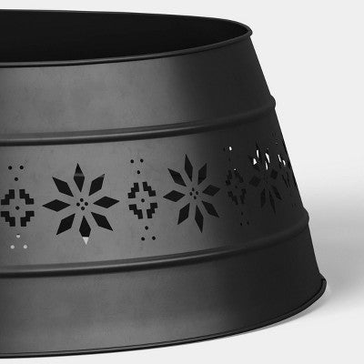 25" Snowflake Fair Isle Cut Out Metal Christmas Tree Collar Black - Wondershop (LOCAL PICKUP ONLY)