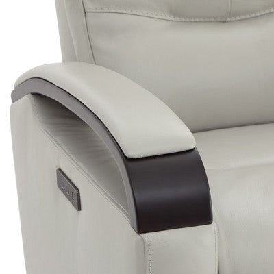 Spruce & Spring Cream Beige Leather Power Recliner Swivel Glider Rocker with Power Headrest (LOCAL PICKUP ONLY)