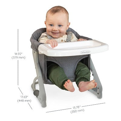 Infantino The Ultimate Travel Booster - Gray: Solid Pattern Plastic Seat, Safety Belt Feature, Max 30 lbs Capacity