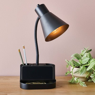 Task Lamp with Charging Black - Room Essentials
