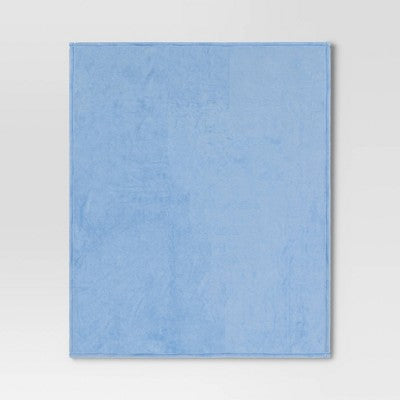 Solid Colored Plush Throw Blanket Sky Blue - Room Essentials