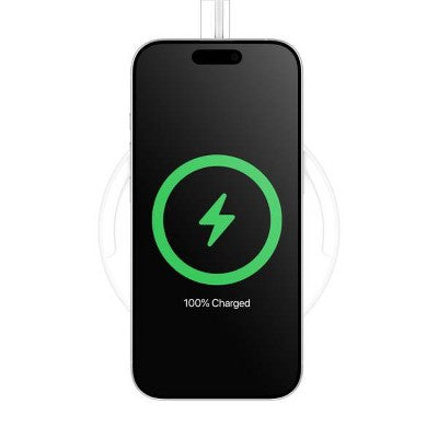 Belkin 15W Qi Charging Pad - White: MagSafe Compatible, USB-C Connection, Quick Charge