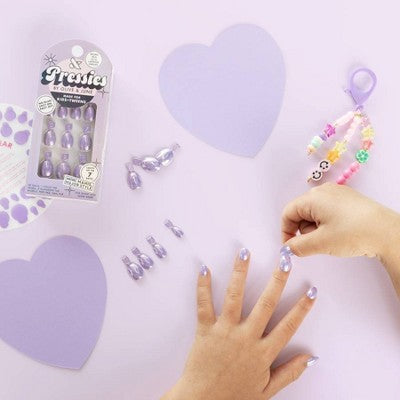 Olive & June Kids' Press-On - XS/S - La La Lavender Chrome - 28ct