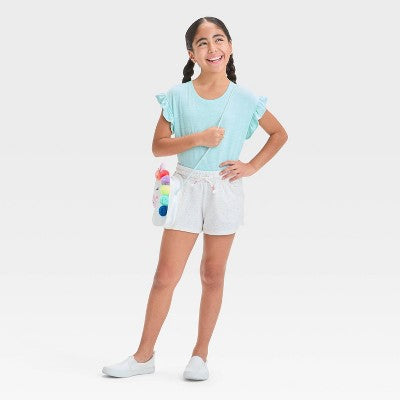 Girls' Knit Pull-On Shorts - Cat & Jack Dotted Rainbow Cream XS