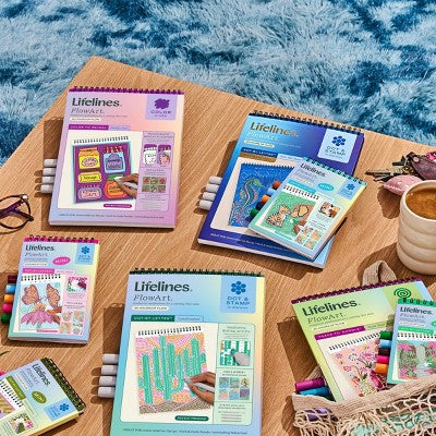 Lifelines FlowArt Mini 1"x4" Pocket Positivity Coloring Activity Book