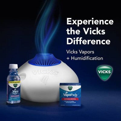 Vicks Warm Steam Vaporizer Humidifier with Night Light - 1.5gal - 600 sq ft - White
