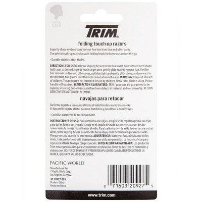 Trim Folding Touch-Up Razors - 2ct